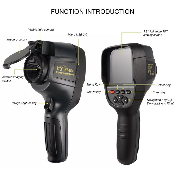 Camera nhiệt HT-18+ có khả năng lưu trữ và xuất dữ liệu