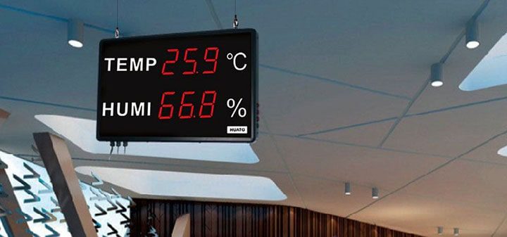 Thiết bị hiển thị nhiệt độ và độ ẩm bằng đèn Led Thiết bị hiển thị nhiệt độ và độ ẩm bằng đèn Led