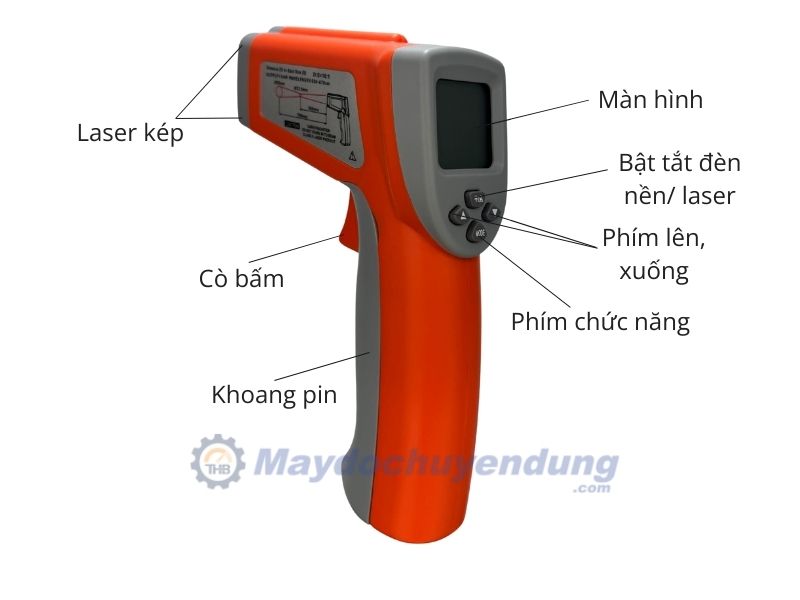 Thiết bị đo nhiệt độ cao 580 độ với laser kép DT8580 Thiết bị đo nhiệt độ cao 580 độ với laser kép DT8580