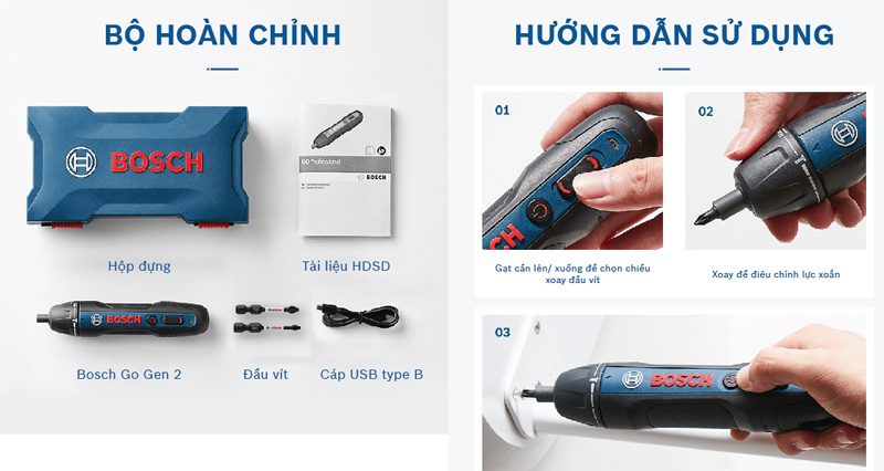 Cách dùng máy vặn vít Bosch Go Gen thế hệ 2